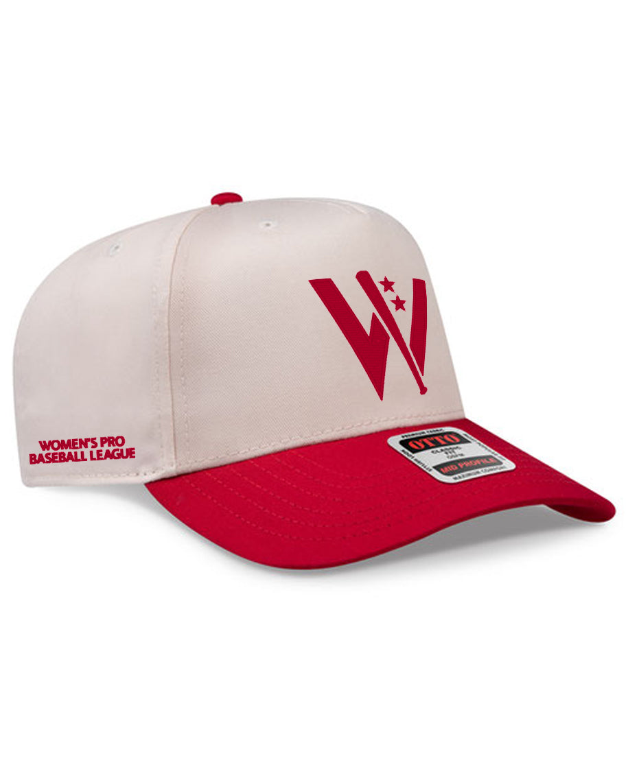 OTTO Structured Cap - Cream/Red