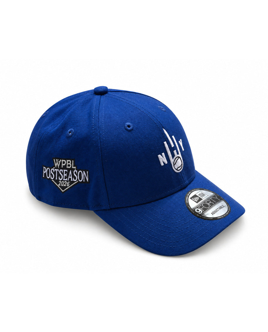 New York Heights 2026 Postseason New Era 9FORTY Cap with postseason badge on white background