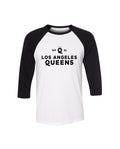 Los Angeles 3/4 Sleeve Baseball T-Shirt - Black/white