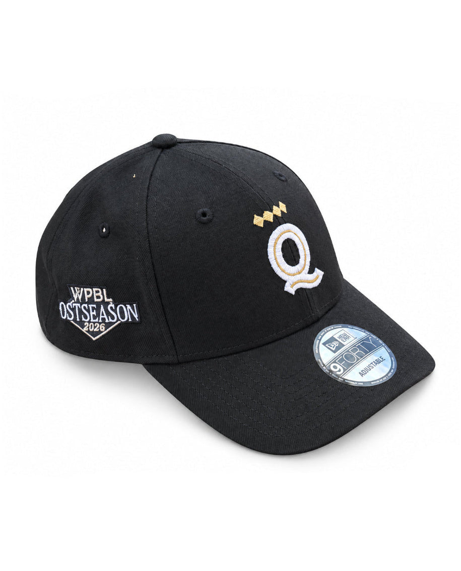 Los Angeles Queens 2026 Postseason New Era 9FORTY Cap with postseason badge on white background