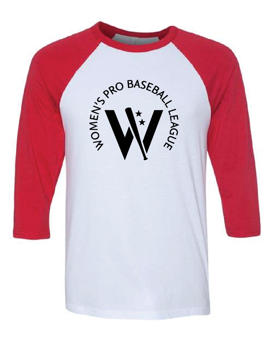 Unisex Three-Quarter Sleeve Baseball Tee Red