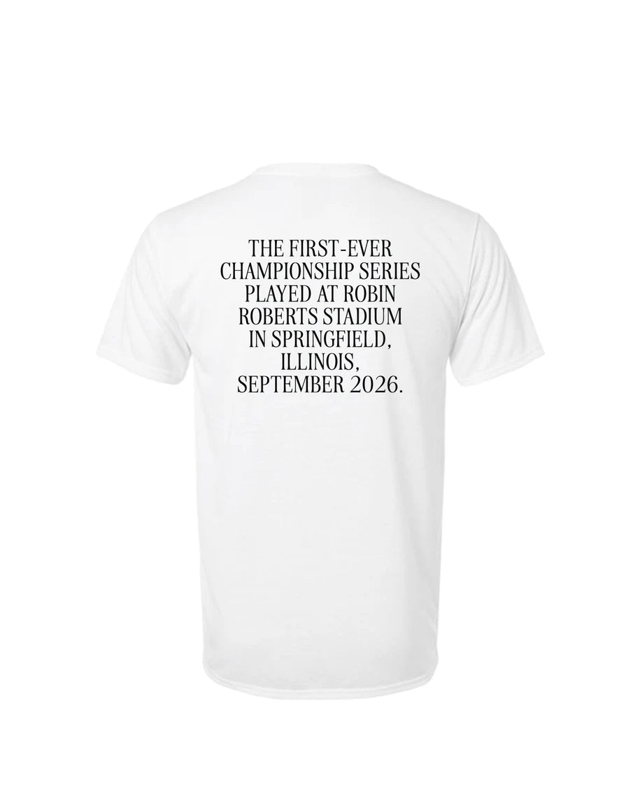 White WPBL 2026 Championship T-shirt, back view