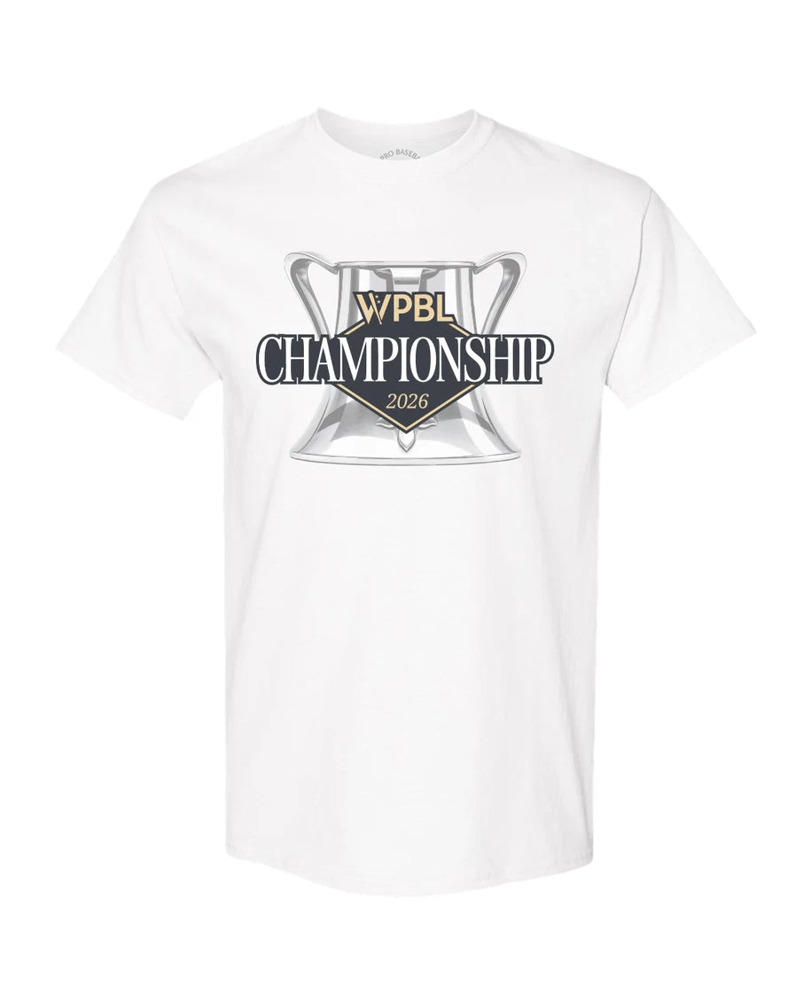 White WPBL 2026 Championship T-shirt, front view