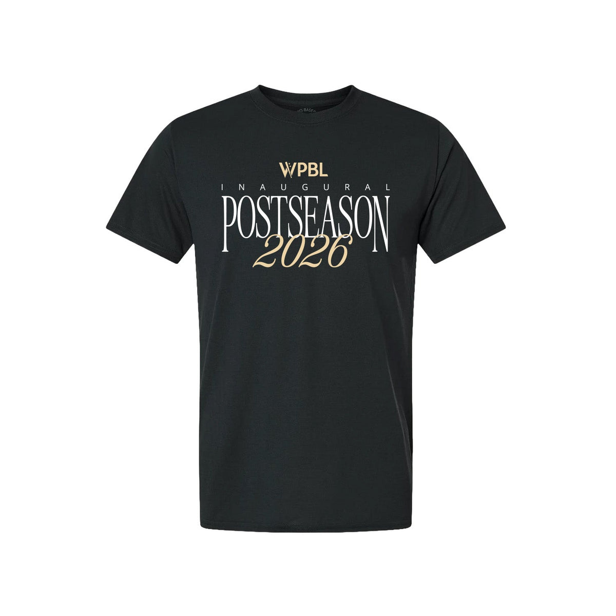 WPBL 2026 Postseason Front-and-Back T-Shirt - Black - front view