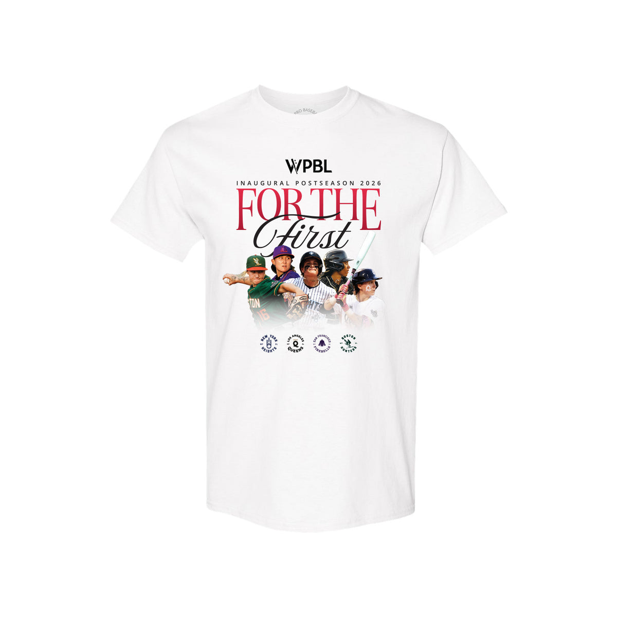 WPBL 2026 Postseason Full-Color T-Shirt - White - front view